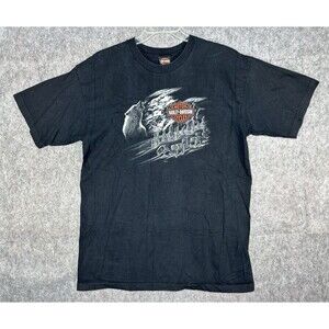 Harley Davidson T-Shirt XL Wolves Devils Mountain Pittsburgh CA Double Sided
